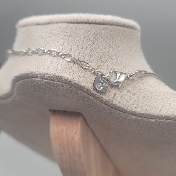 SWAROVSKI Silver Crystal Concentric Circles Pendant Snake Chain Necklace - Picture 6 of 8